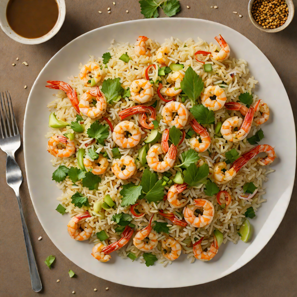 Cauliflower Rice Stir-Fry with Shrimp and Garlic Ginger Sauce