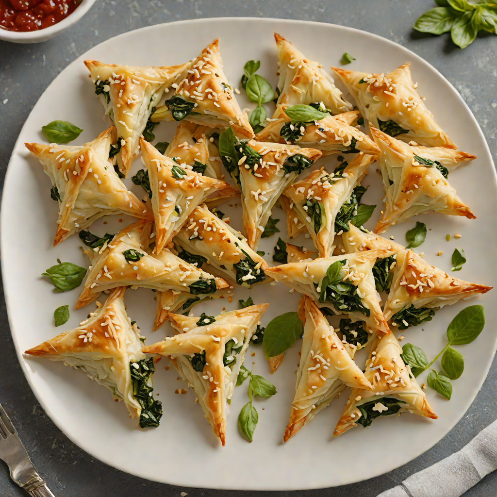 Greek-Style Spinach and Feta Stuffed Phyllo Triangles