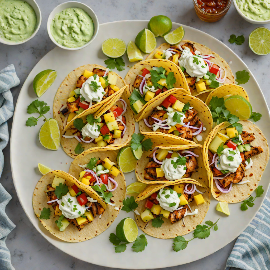 Grilled Mahi-Mahi Tacos with Pineapple Salsa and Cilantro-Lime Crema
