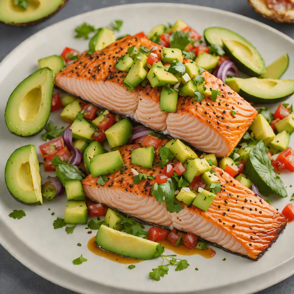 Pan-Seared Salmon with Avocado Jalapeño Salsa