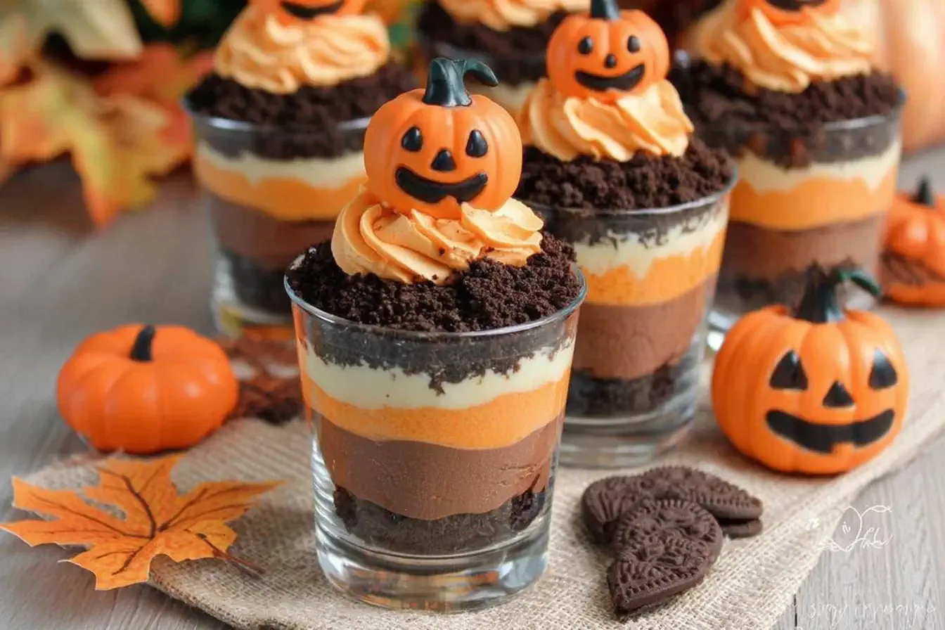 Oreo Dirt Cups with Spiced Pumpkin Mousse
