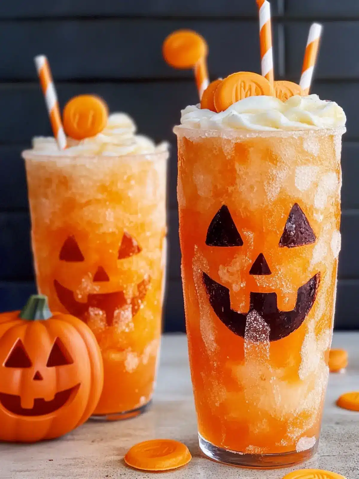 Spooky Sunkist Orange Float with Black Licorice Garnish