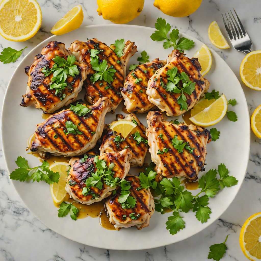 Grilled Lemon-Garlic Chicken Thighs with Cilantro Chimichurri