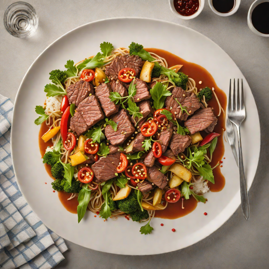 Kangaroo Striploin Stir-Fry with Quandong Chili Sauce