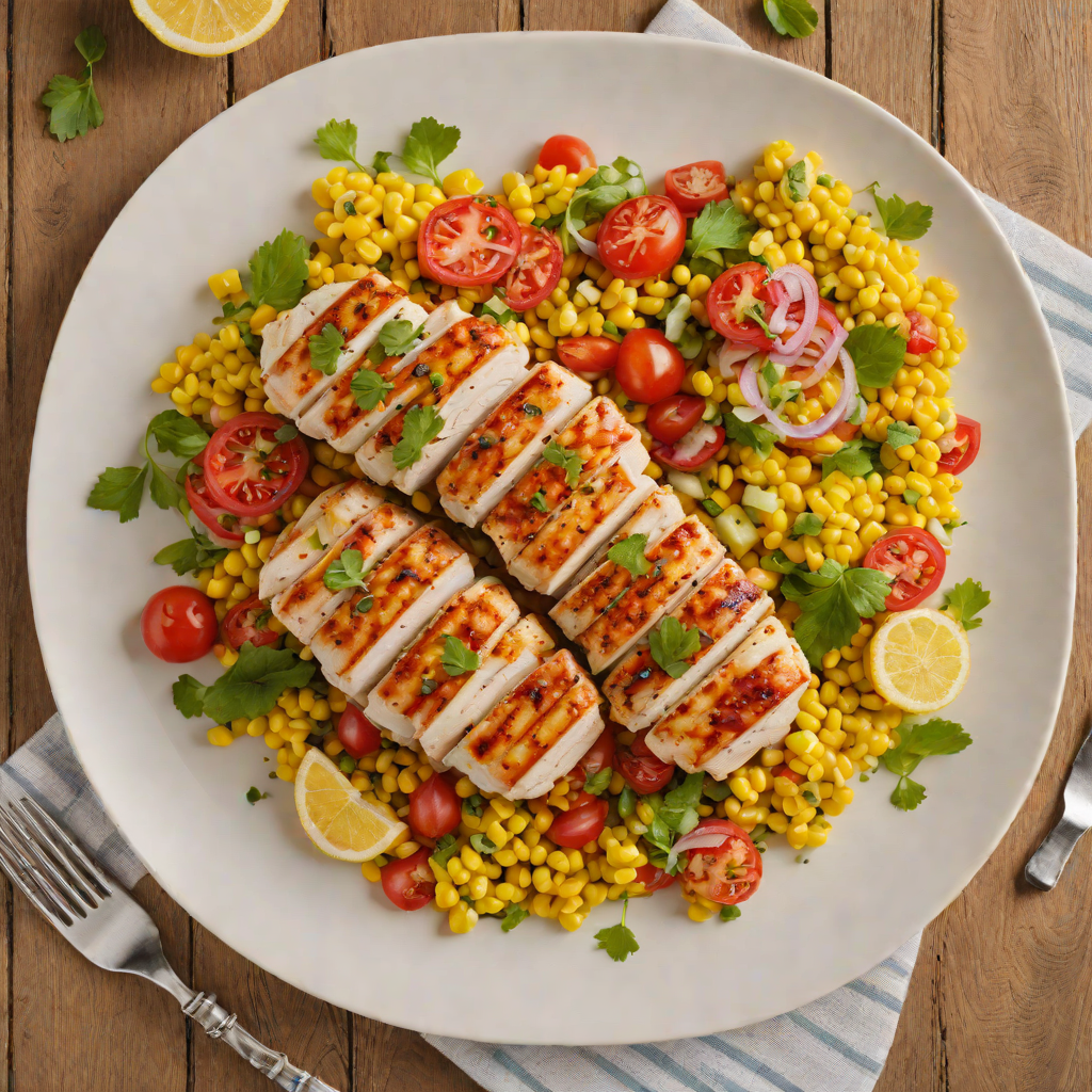 Lemon-Grilled Chicken with Corn and Tomato Salad