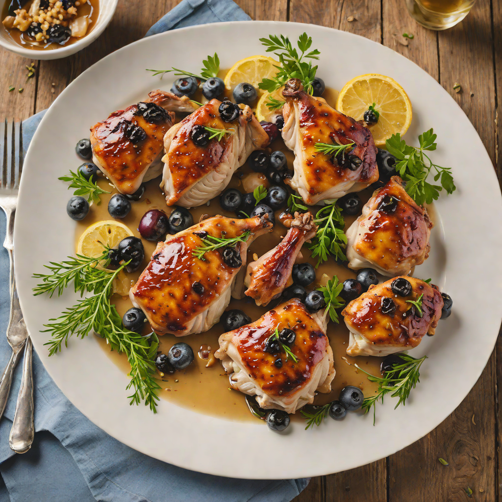 Roasted Blueberry and Thyme Chicken Thighs