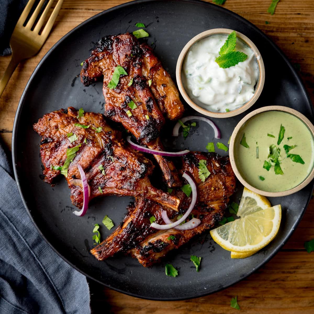 Saltbush-Rubbed Lamb Chops with Mint and Quandong Chutney