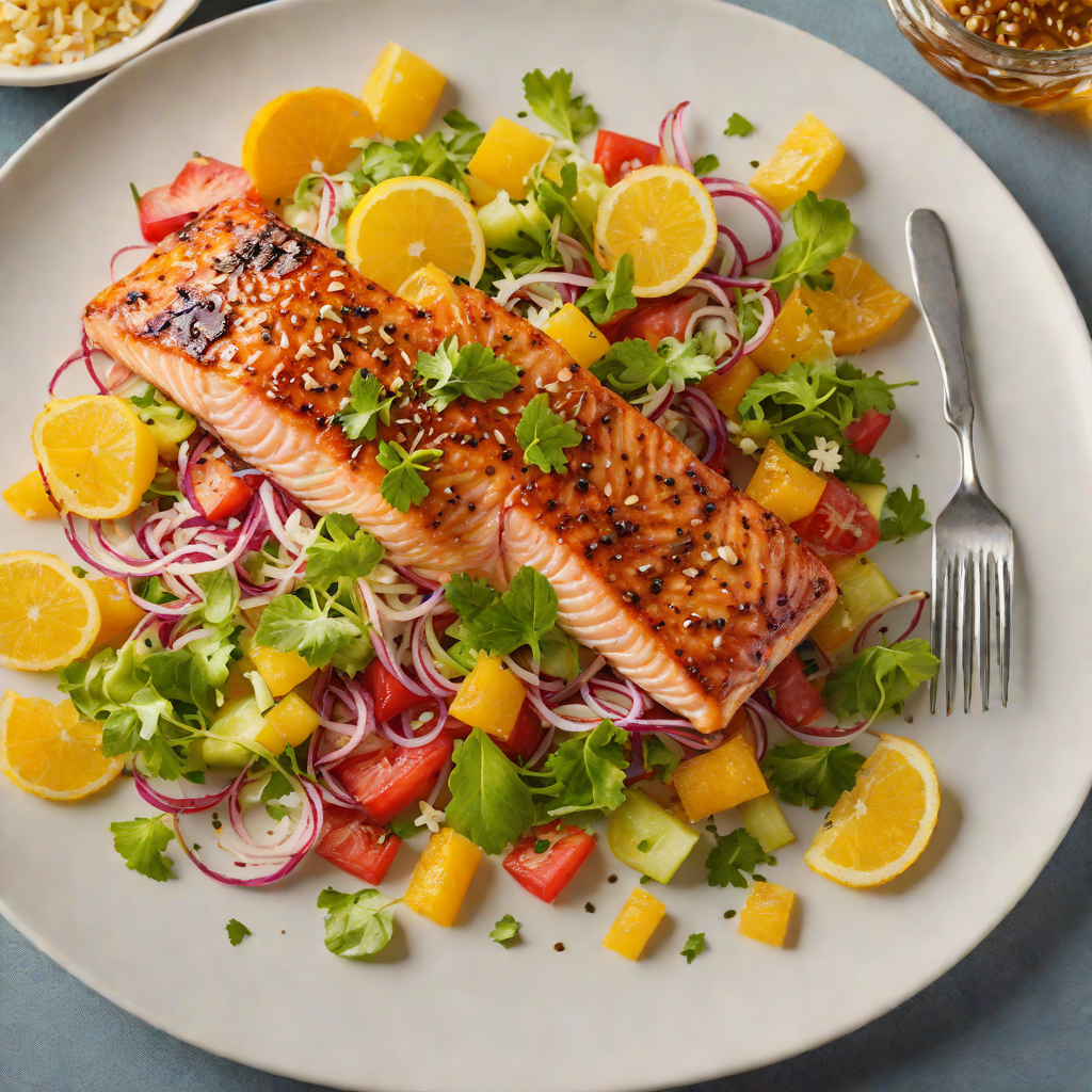 Regional Honey-Ginger Glazed Salmon with Citrus Salad