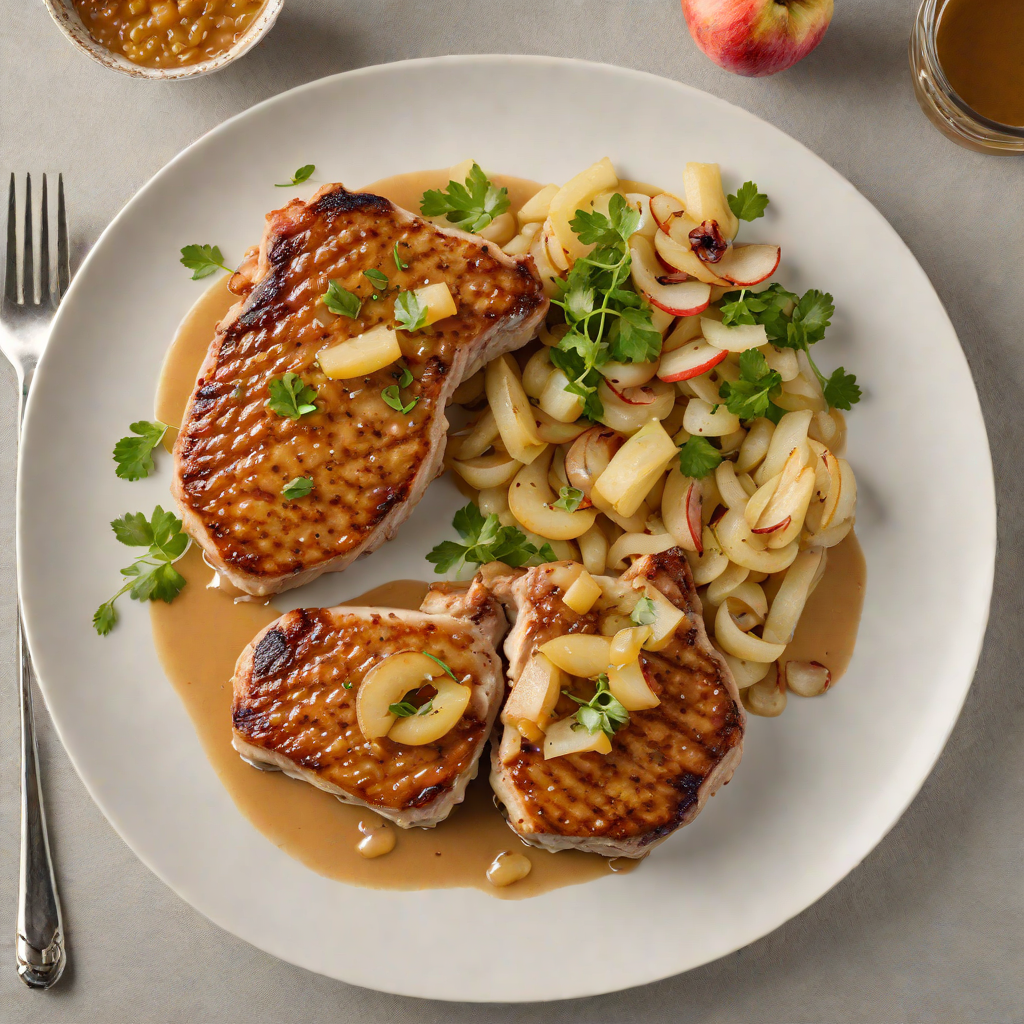 Pan-Seared Pork Chops with Apple-Onion Sauce