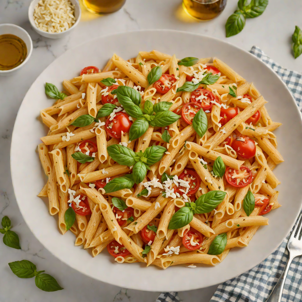 One-Pot Tomato and Basil Penne with Garlic and Olive Oil