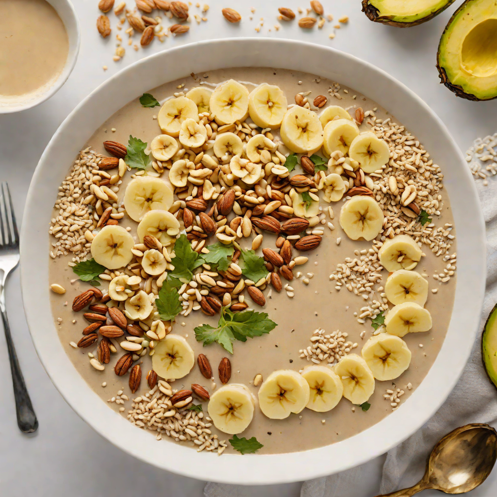 Wattleseed and Macadamia Nut Banana Smoothie Bowl