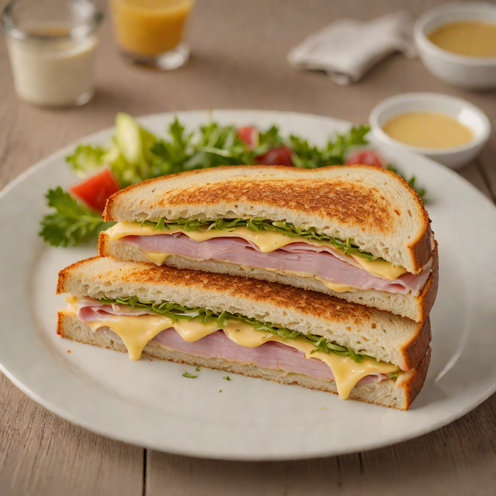 Classic French Ham and Cheese Sandwich with Dijon Mustard