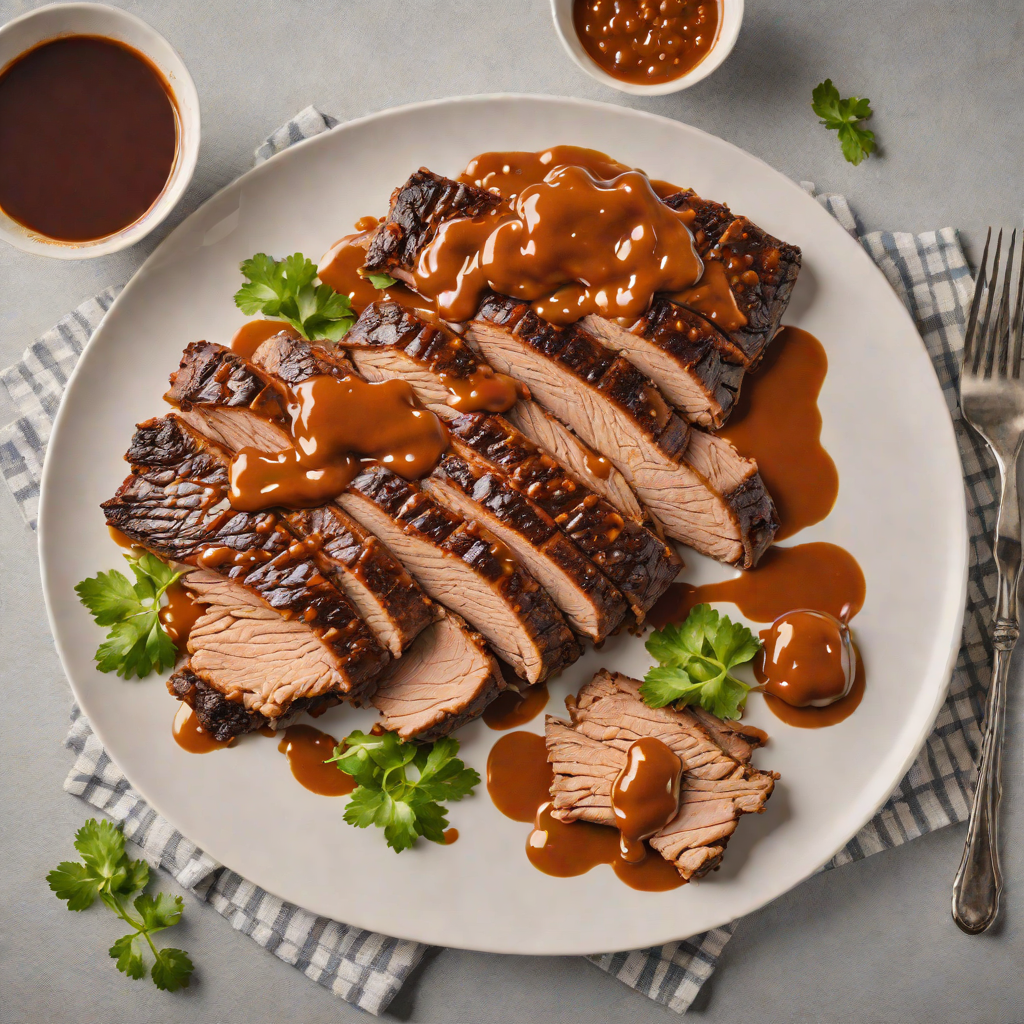 Slow-Cooked Beef Brisket with Smoky Amarillo BBQ Sauce