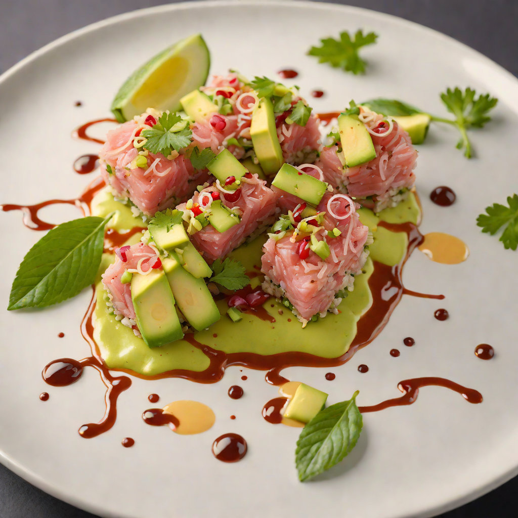 Sushi-Style Tuna Tartare with Avocado and Soy-Lime Dressing