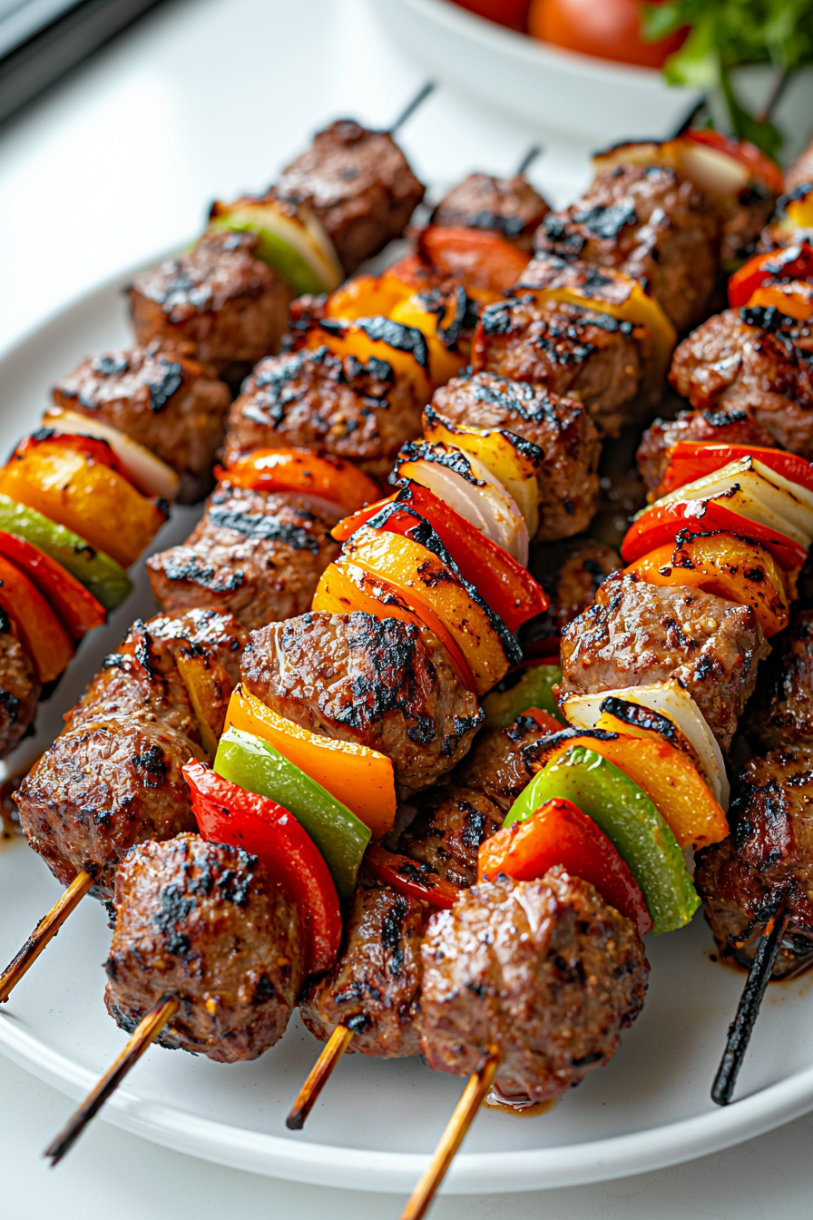 Grilled VolKano BBQ Beef Skewers with Spicy Garlic Sauce