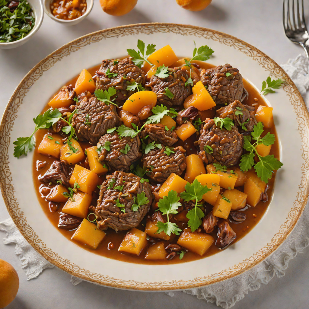 Slow-Braised Moroccan Lamb with Apricots