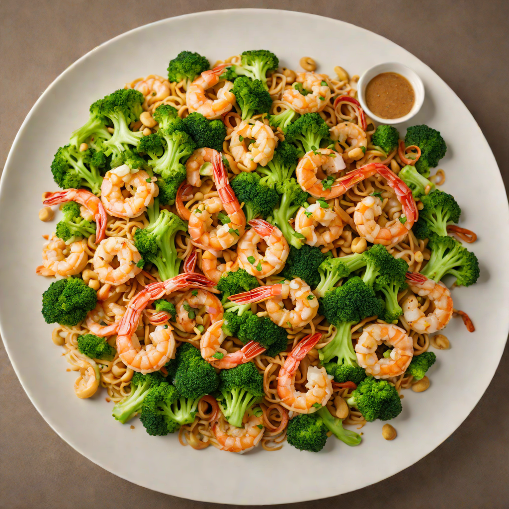 Stir-Fried Shrimp with Broccoli and Cashew-Style Sauce