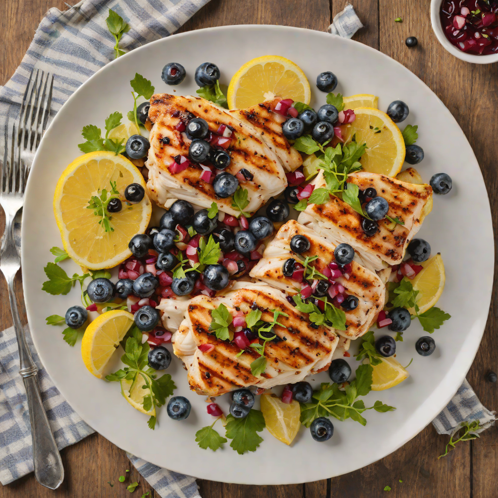 Grilled Lemon-Thyme Chicken with Blueberry Salsa