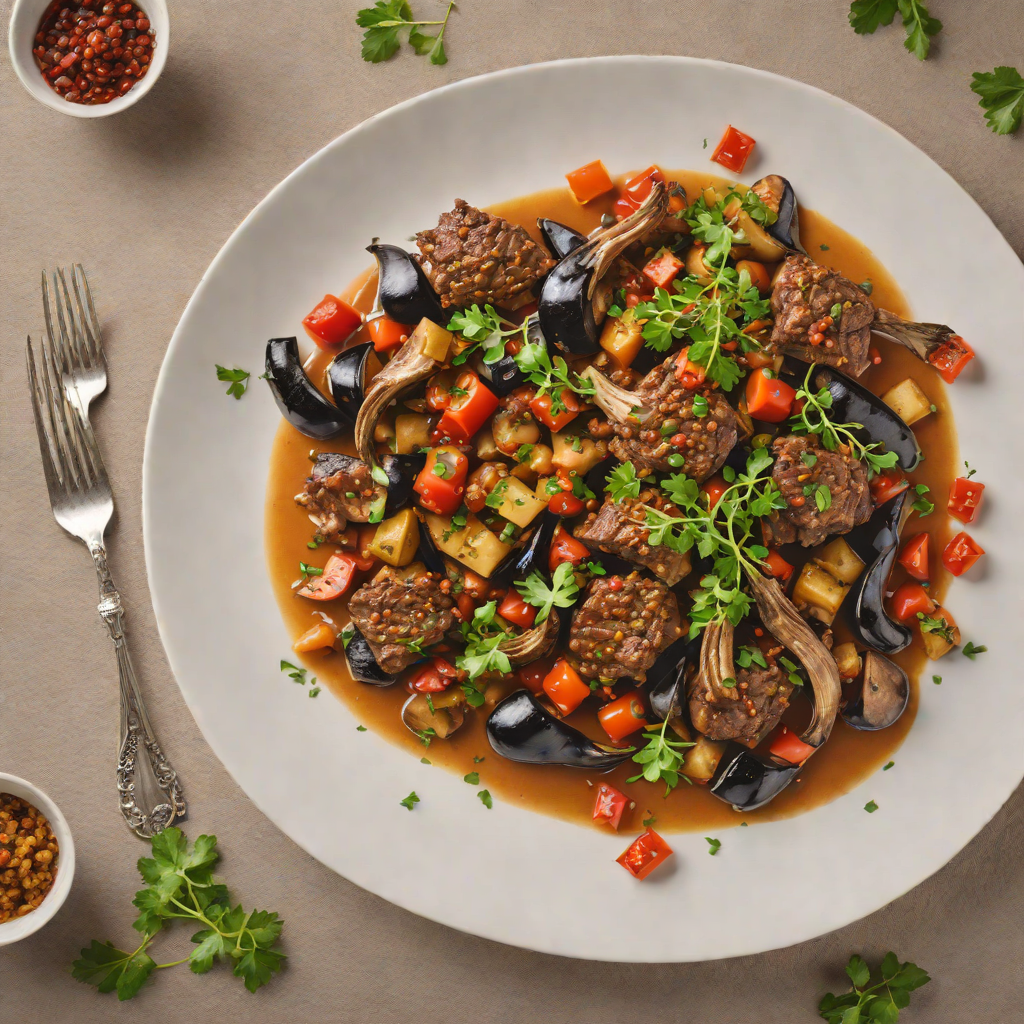 Kerch Bridge-Inspired Spiced Lamb and Eggplant Sauté