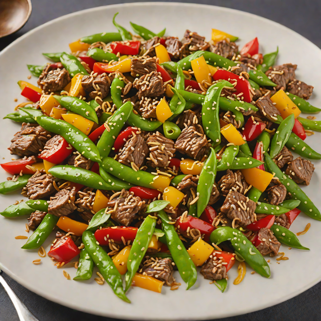 Quick Stir-Fried Garlic Beef with Bell Peppers and Snow Peas