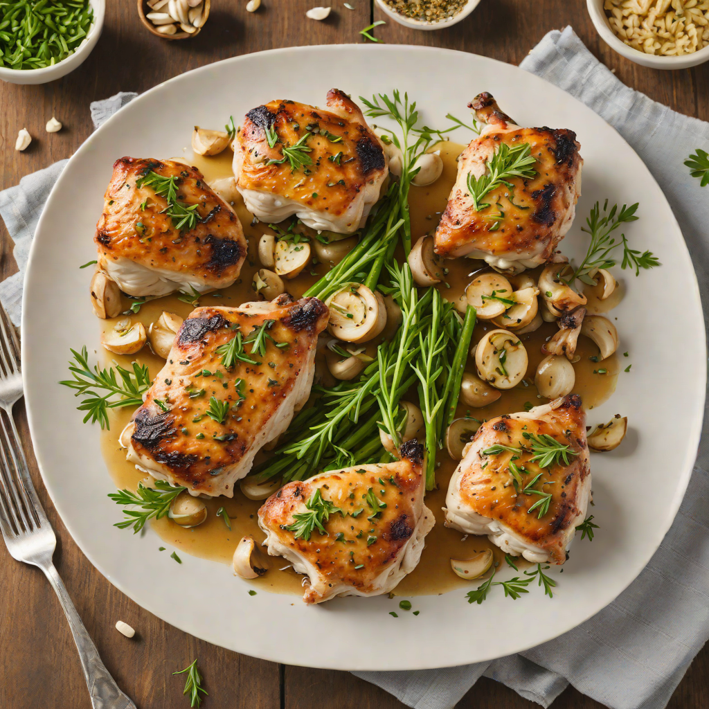 Pan-Seared Chicken Thighs with Roasted Garlic and Herbs