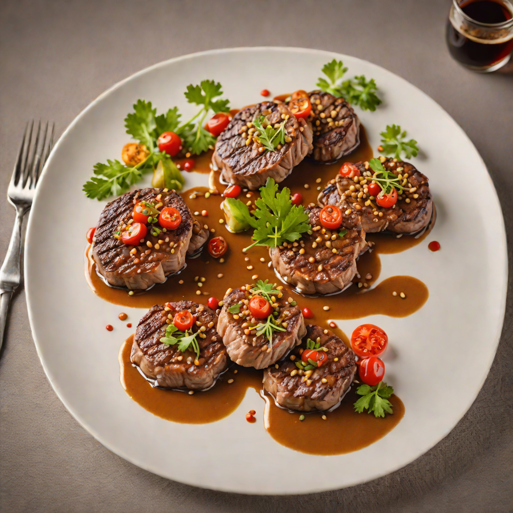 Pan-Seared Kangaroo Medallions with Wattleseed Pepper Sauce