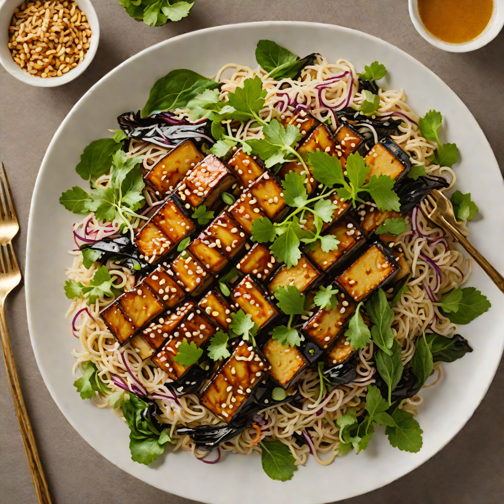 Miso-Glazed Eggplant Donburi with Greens
