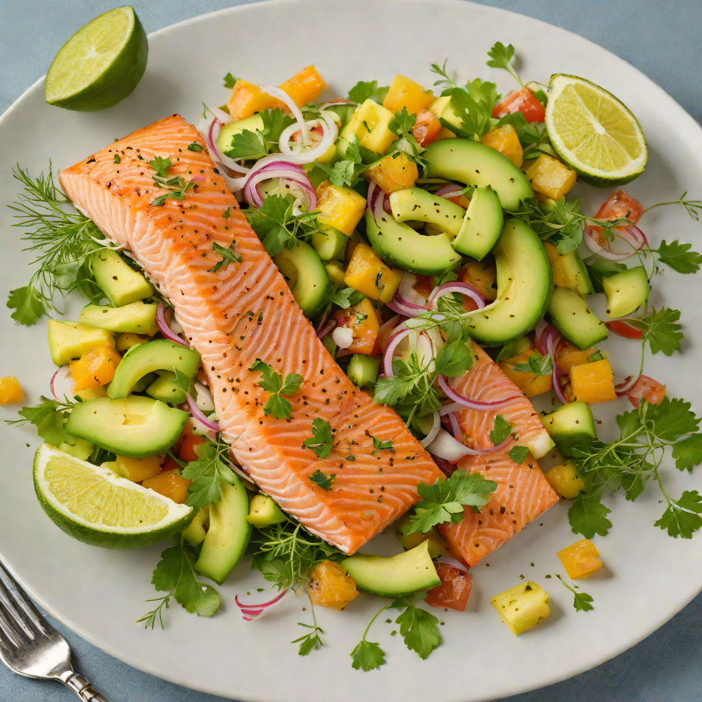 Herb-Roasted Salmon with Citrus and Avocado Salad