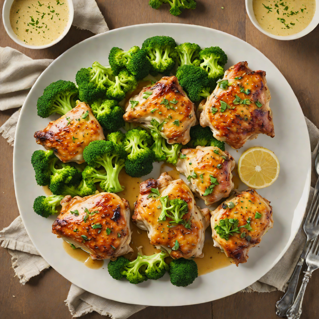 Oven-Roasted Garlic Butter Chicken Thighs with Broccoli