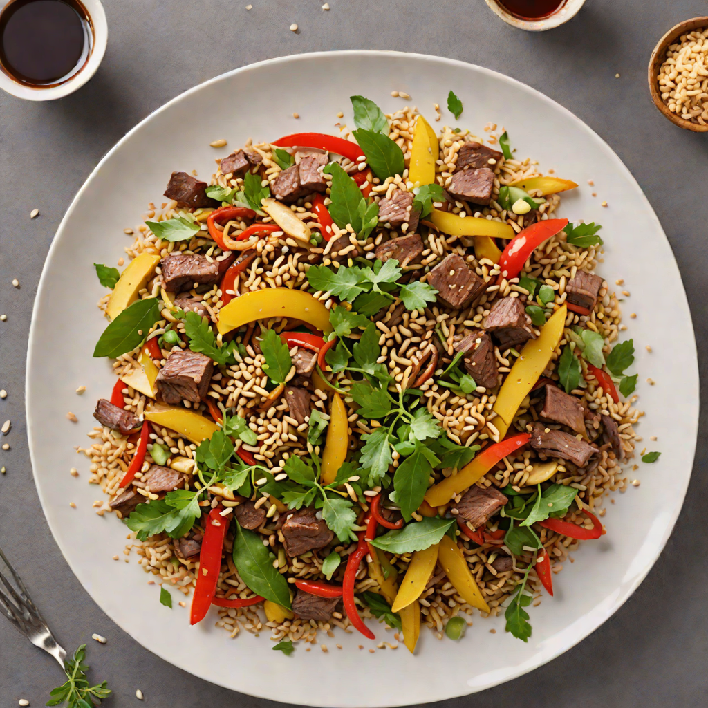 Kangaroo Stir-Fry with Wattleseed and Macadamia Crunch