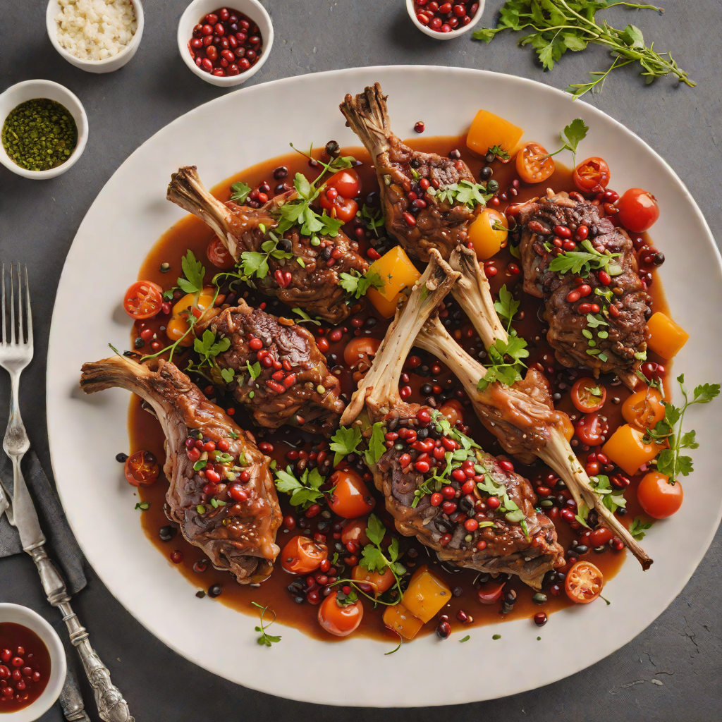 Slow-Cooked Lamb Shanks with Native Pepperberry and Tomato