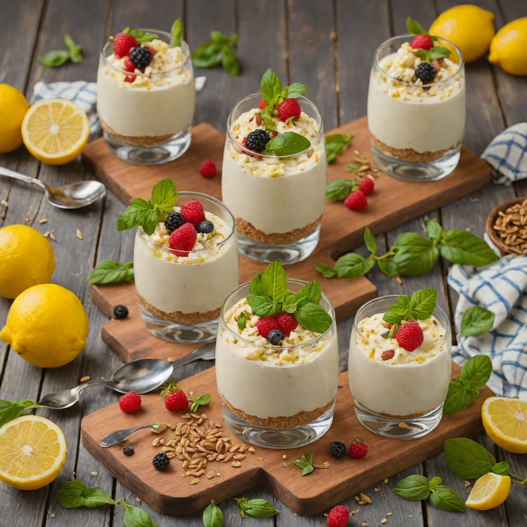 No-Bake Lemon Basil Cheesecake Parfaits