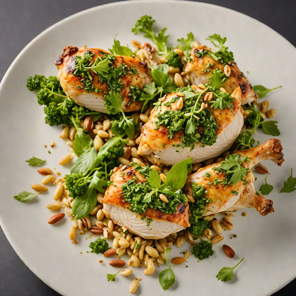 Roasted Southern Pines Chicken with Pine Nut Pesto