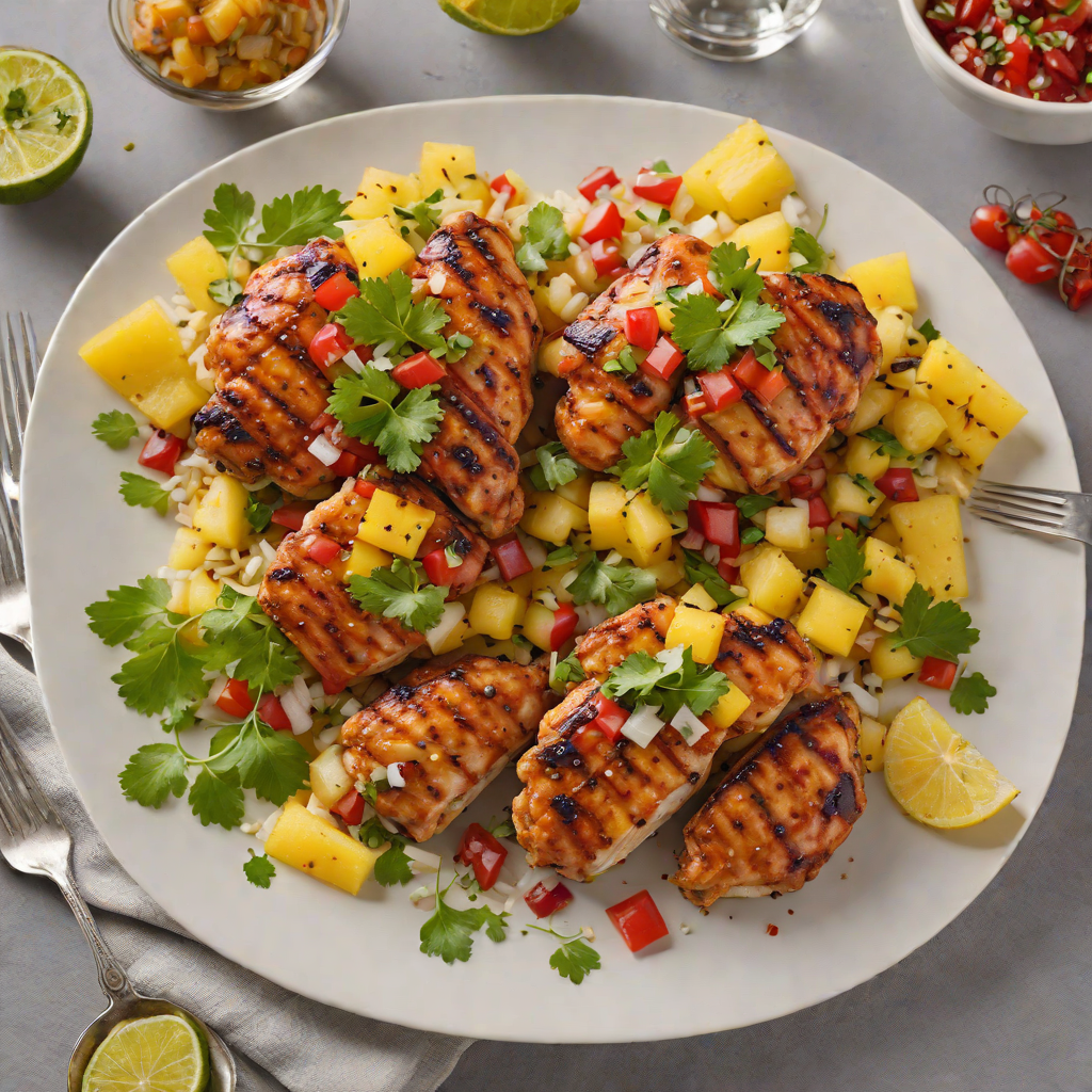 Chipotle-Spiced BBQ Chicken with Grilled Pineapple Salsa