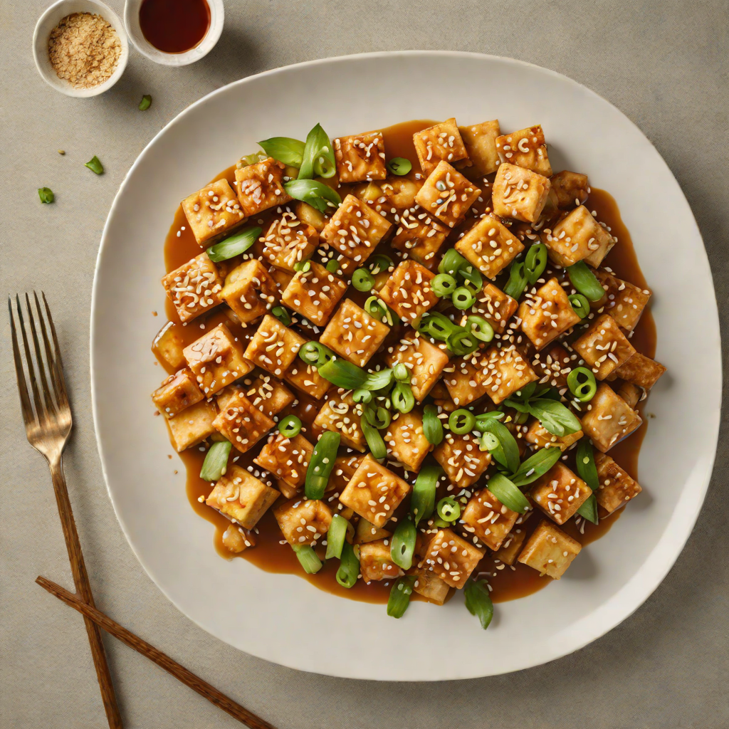 Stir-Fried Tofu with Ginger and Scallions in Sesame Sauce