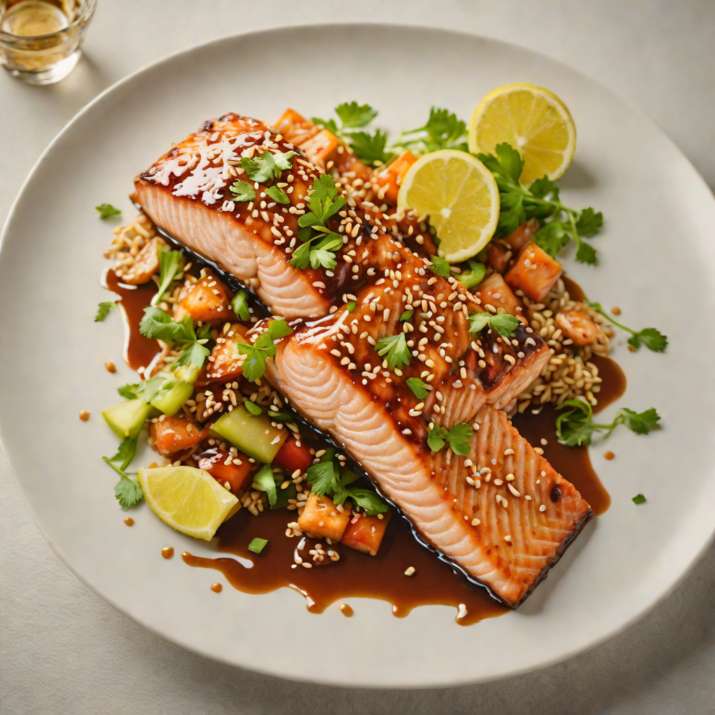 Pan-Fried Sesame Ginger Salmon with Soy Glaze