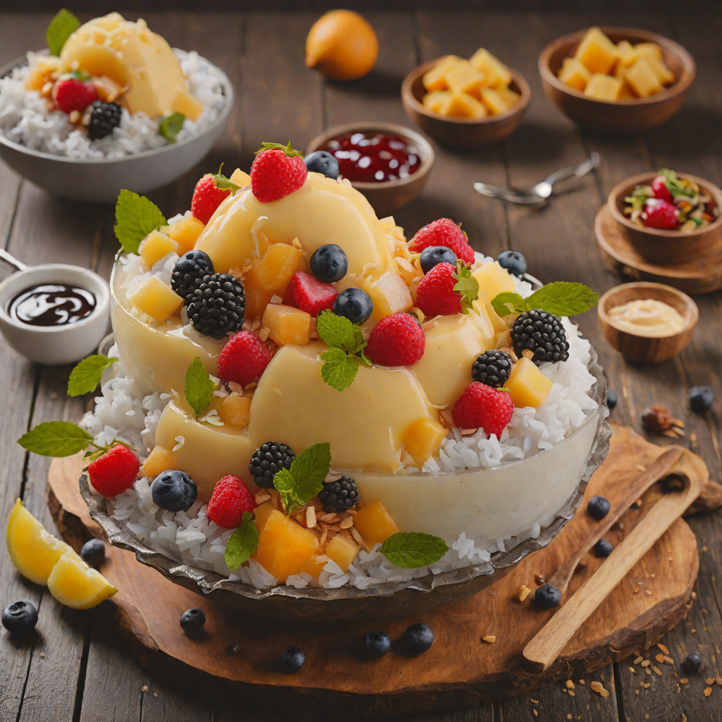 Halo-Halo Shaved Ice with Sweetened Fruits and Creamy Leche Flan