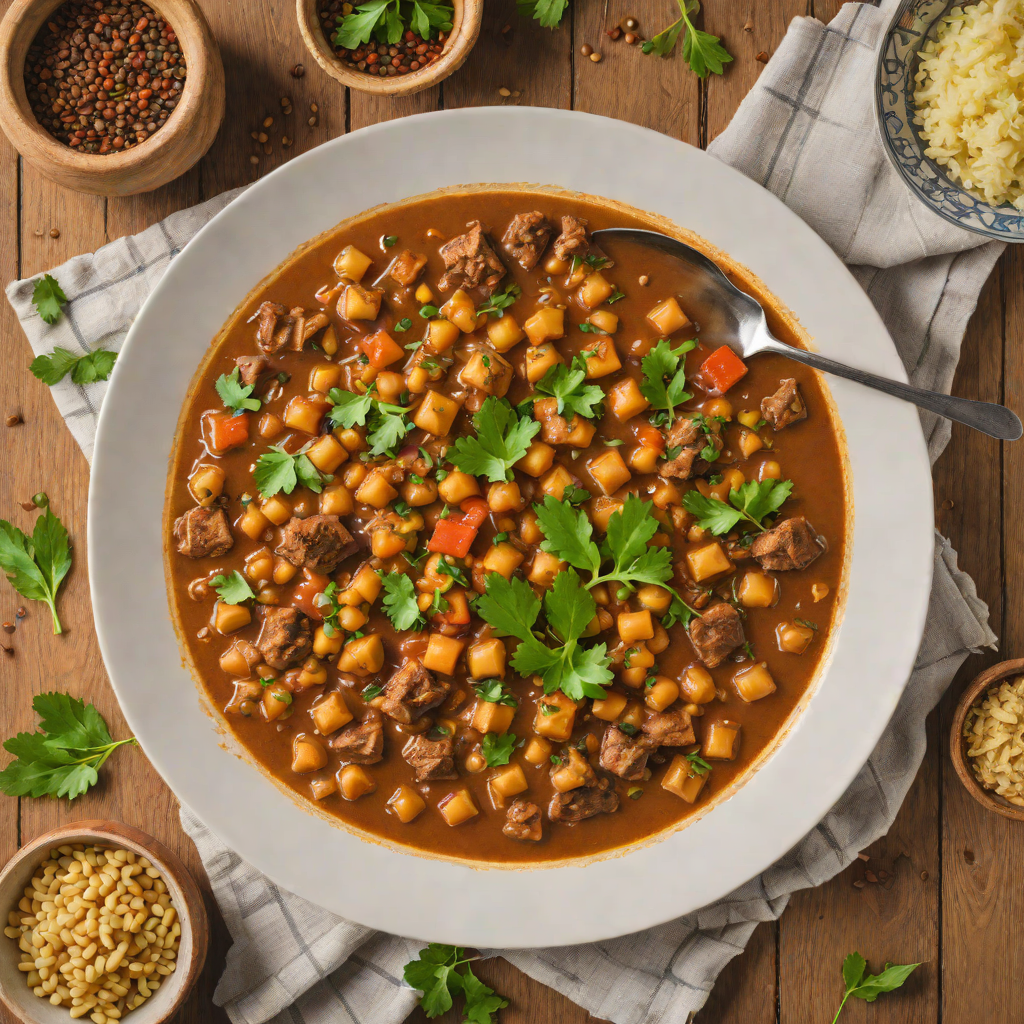 Slow-Cooked Moroccan Chickpea and Lamb Stew with Spices