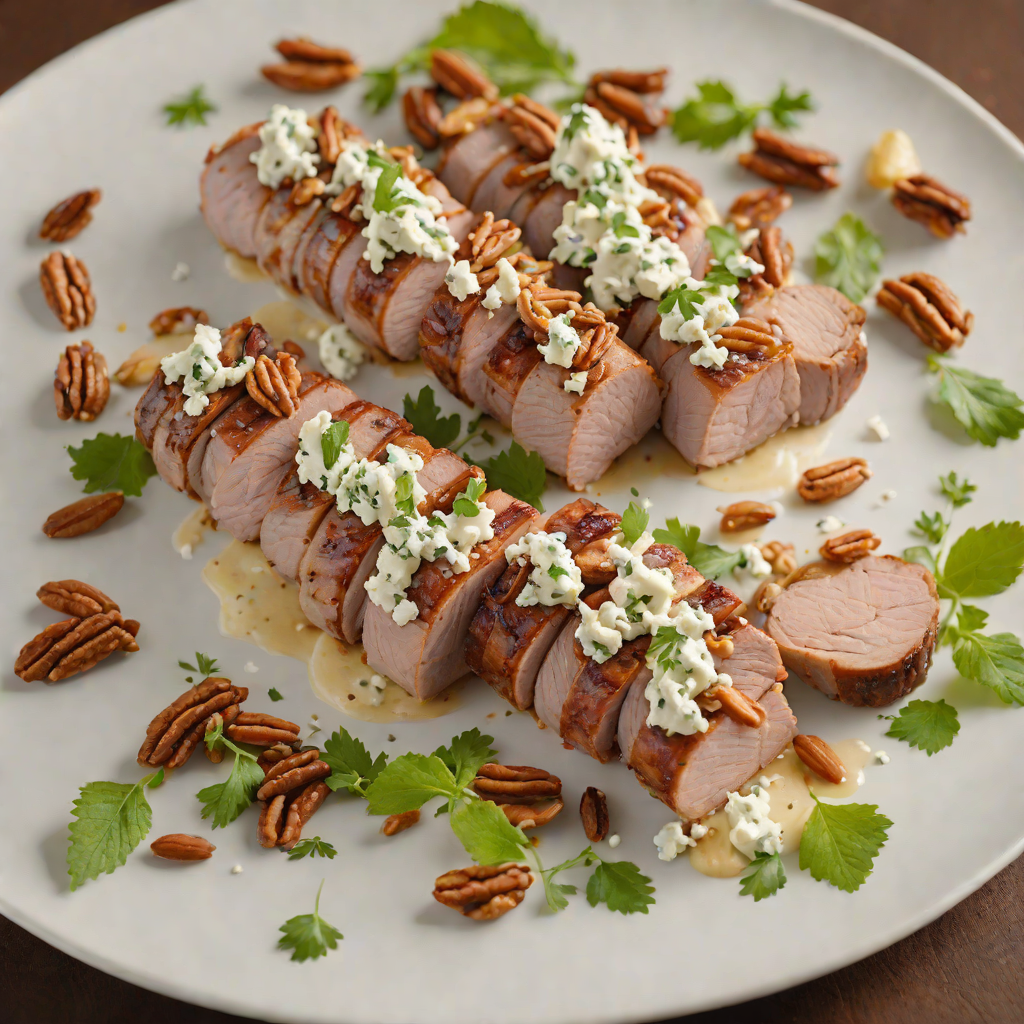 Grilled Pecan and Blue Cheese Stuffed Pork Tenderloin