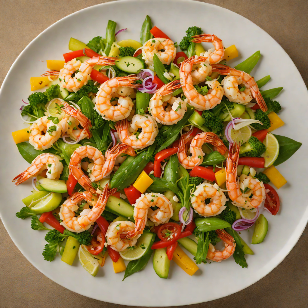 Stir-Fried Shrimp with Garlic, Ginger, and Seasonal Vegetables