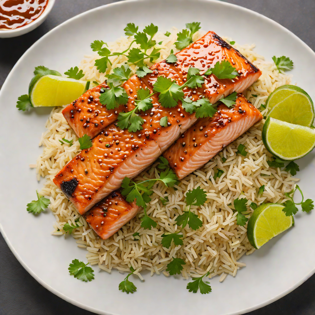 Sriracha-Glazed Salmon with Cilantro-Lime Rice