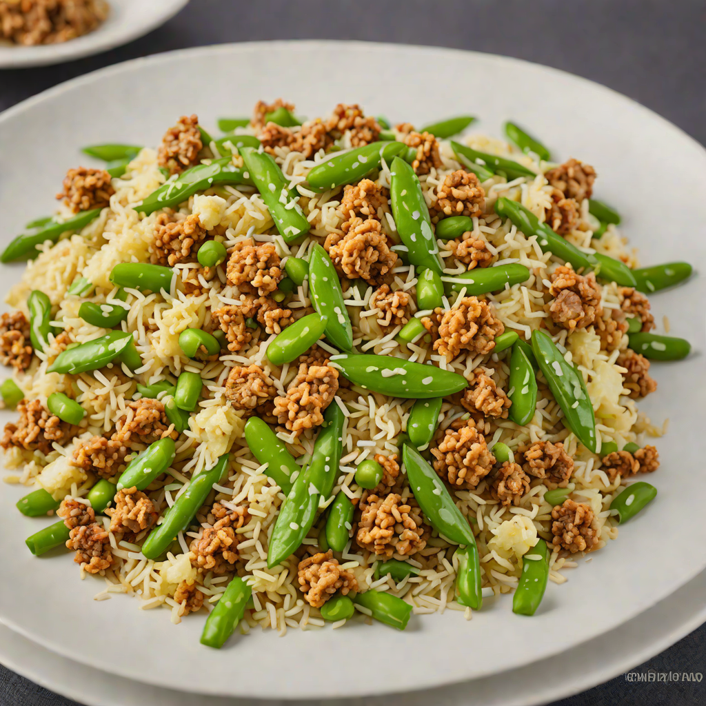 Cauliflower Rice Stir-Fry with Ground Pork and Snow Peas