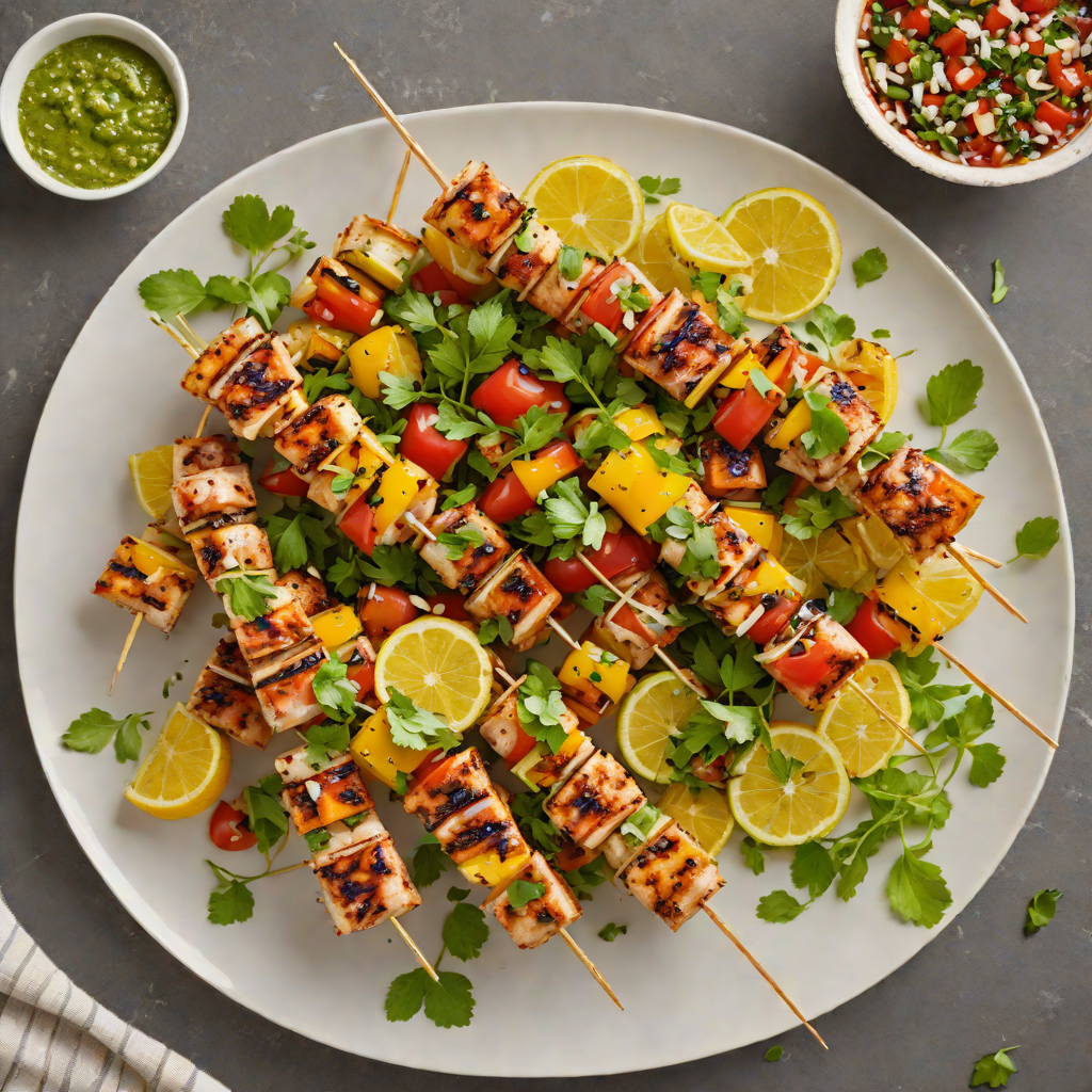 Grilled Citrus-Marinated Chicken Skewers with Herb Salsa