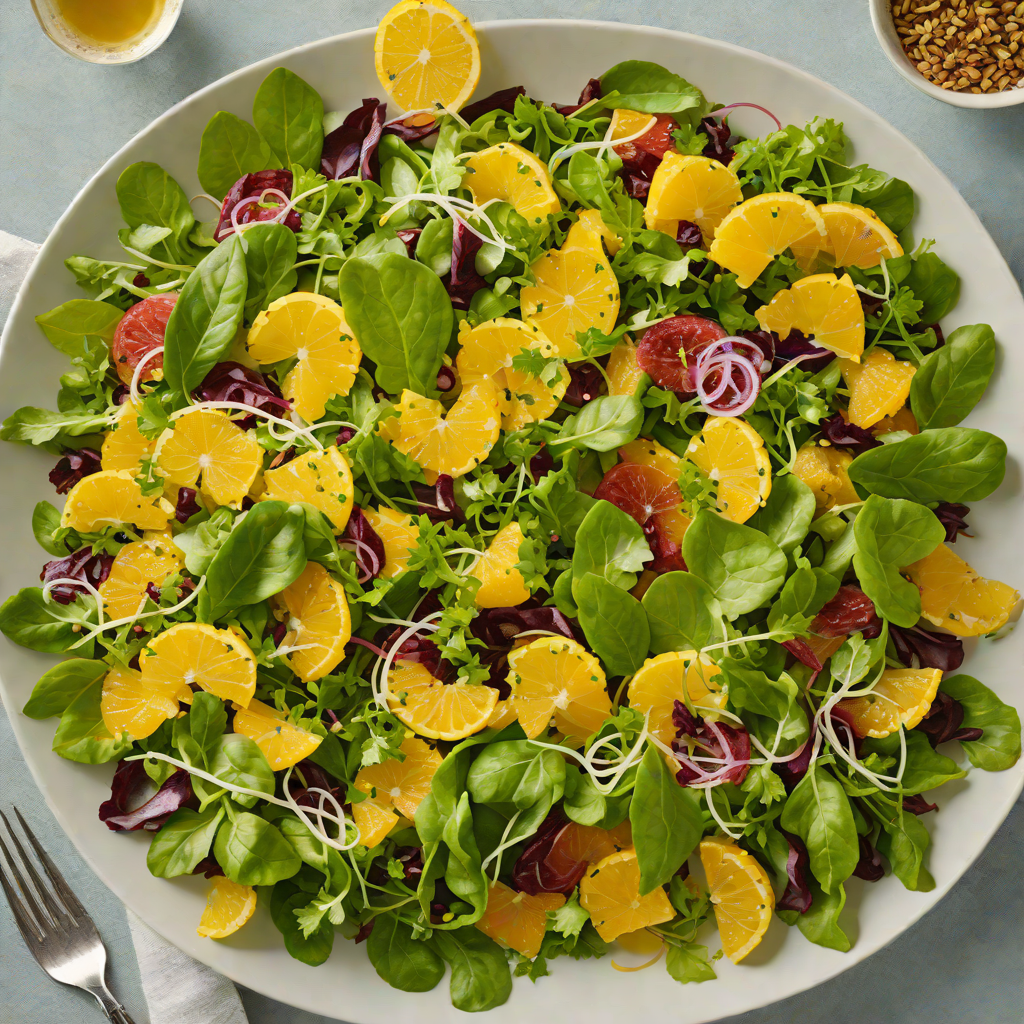 No-Store Citrus Vinaigrette Salad with Crisp Greens