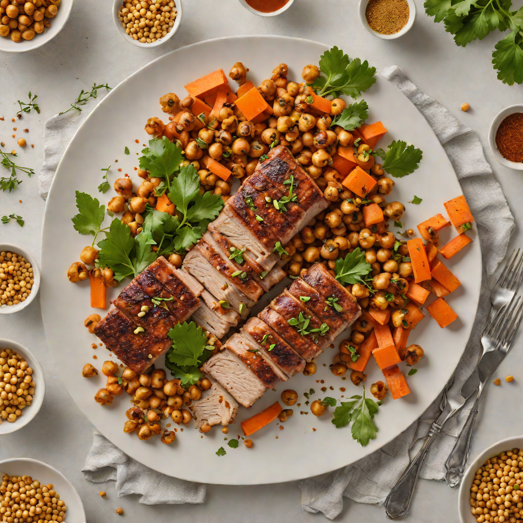 Sheet Pan Harissa-Spiced Pork with Roasted Chickpeas and Carrots