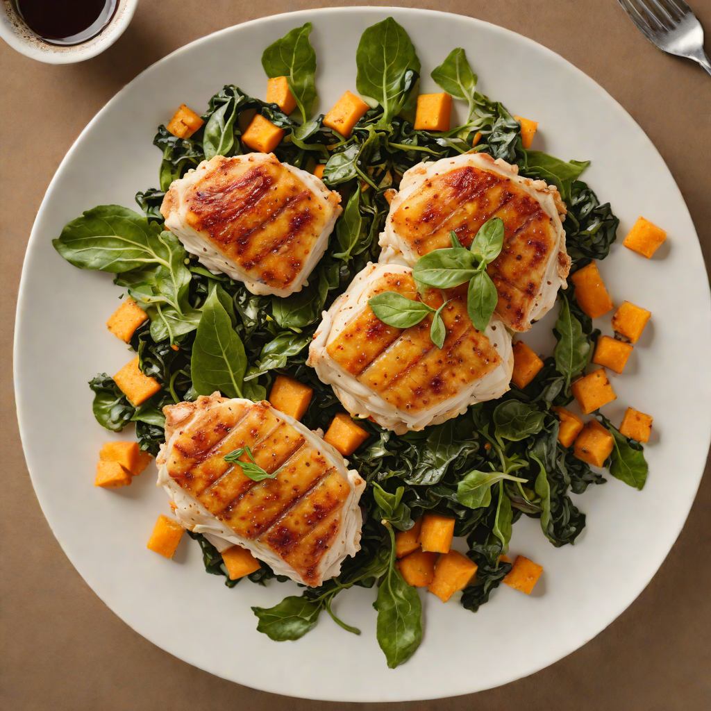 Pan-Seared Chicken with Sweet Potato and Collard Greens