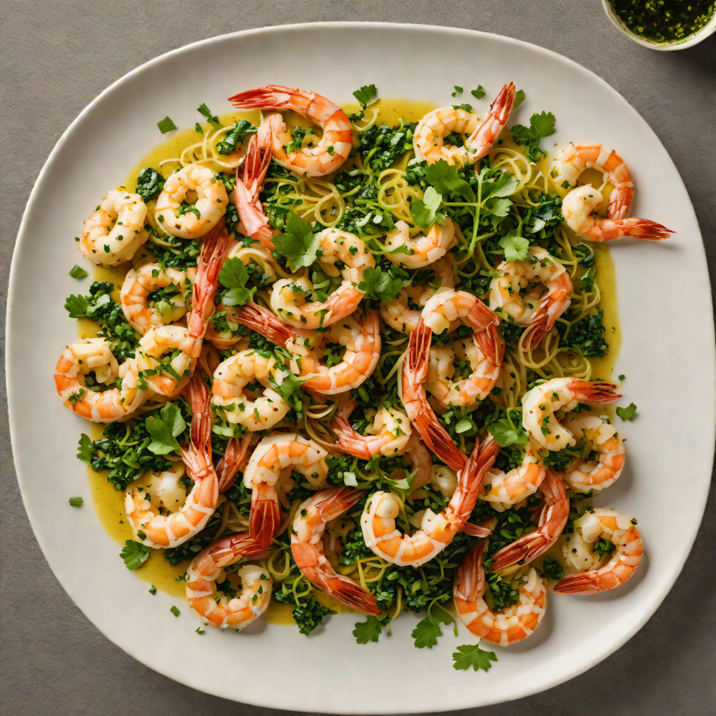 Sautéed Shrimp with Garlic and Herb Chimichurri