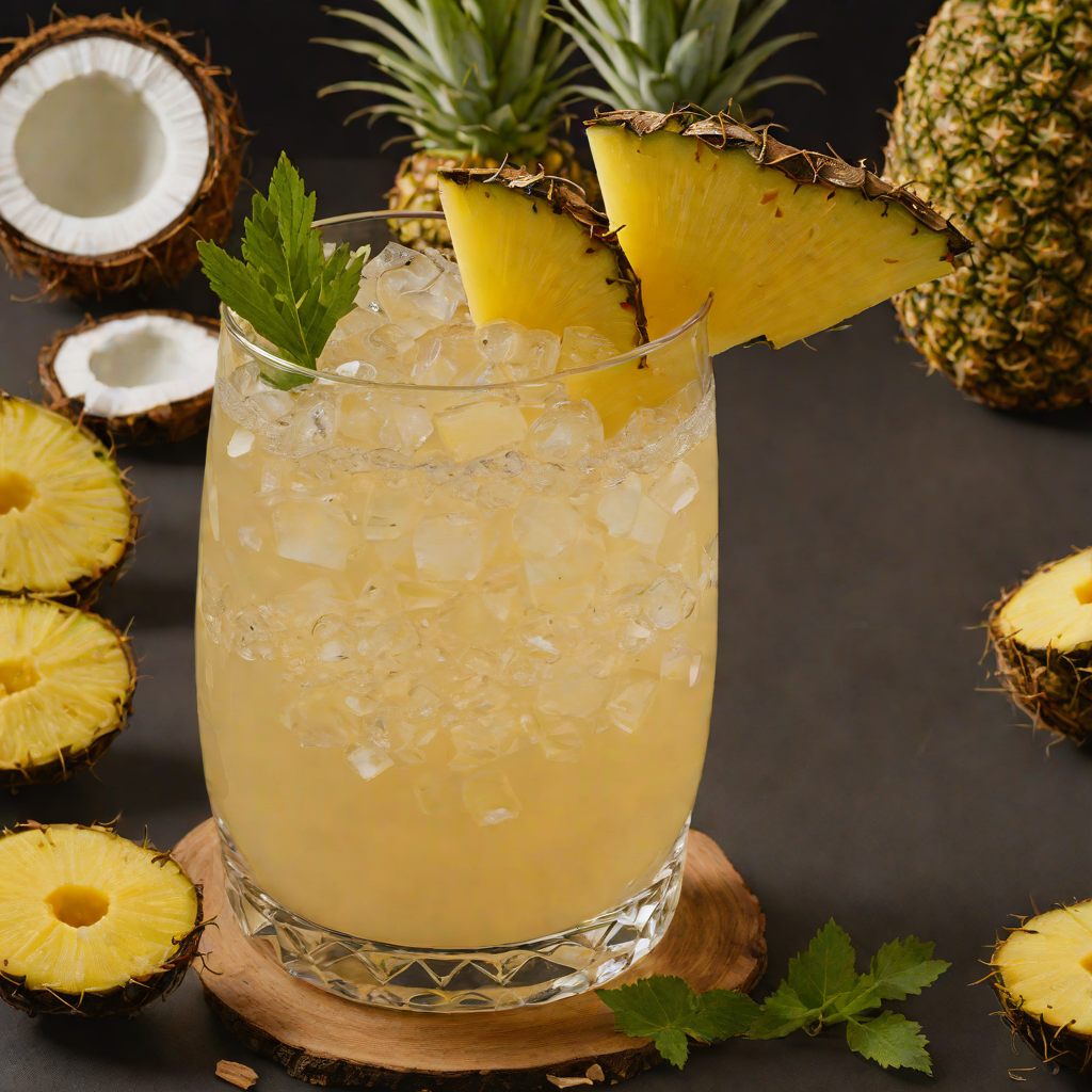 Coconut-Pineapple Rum Punch with Spiced Tiki Rim