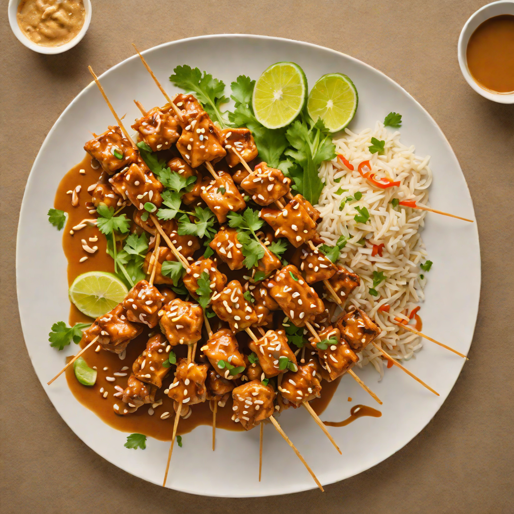 Wok-Seared Chicken Satay with Spicy Peanut Sauce