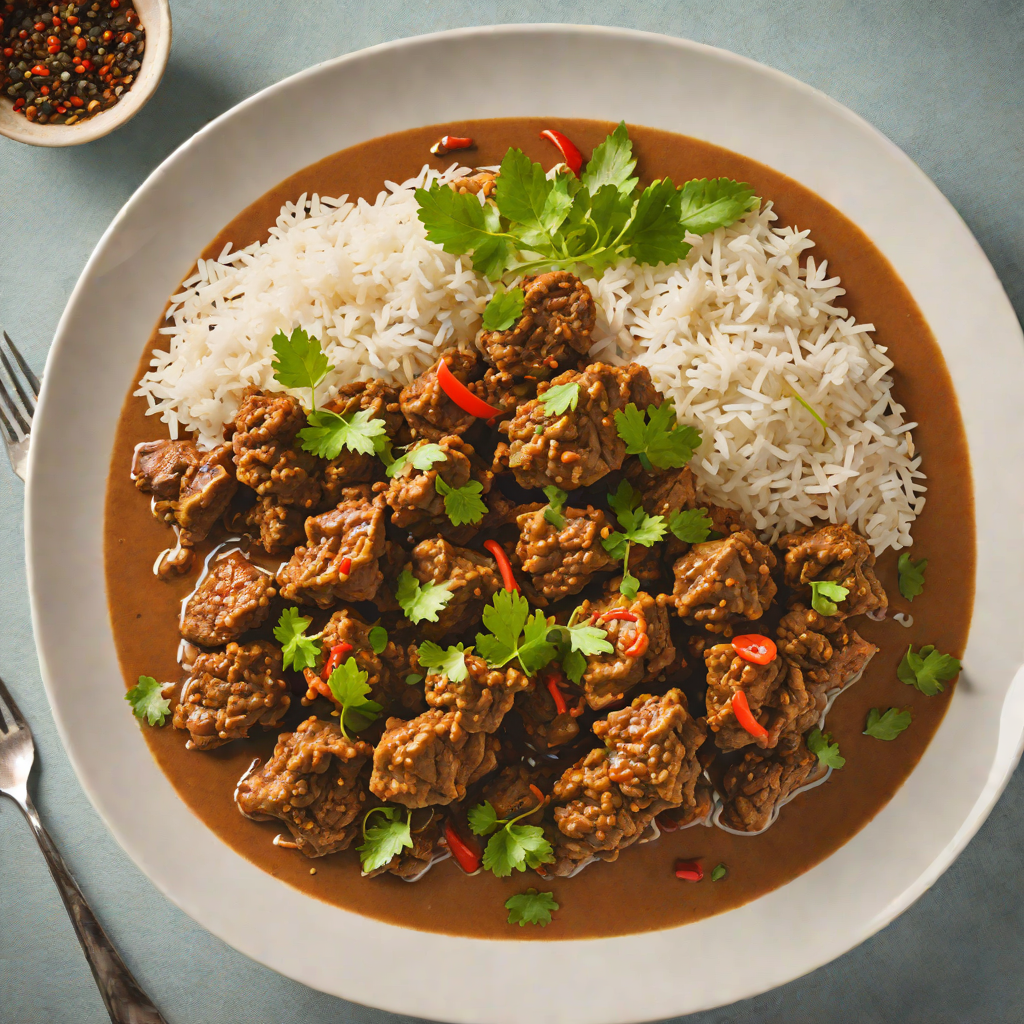 Slow-Cooked Beef Rendang with Coconut Milk and Spices